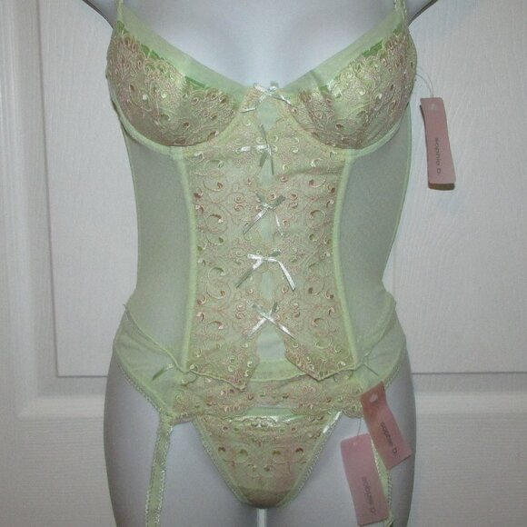 Rene Rofe Sophie B Mint Green 3 Pc Corset Set - NEW - Picture 2 of 16